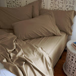 Load image into Gallery viewer, Coconut Shell Taupe Natural Bamboo Pillowcase Set
