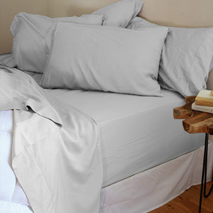 Harbor Mist Gray Natural Bamboo Pillowcase Set