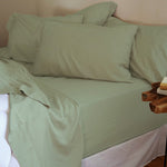 Load image into Gallery viewer, Seafoam Green Natural Bamboo Pillowcase Set
