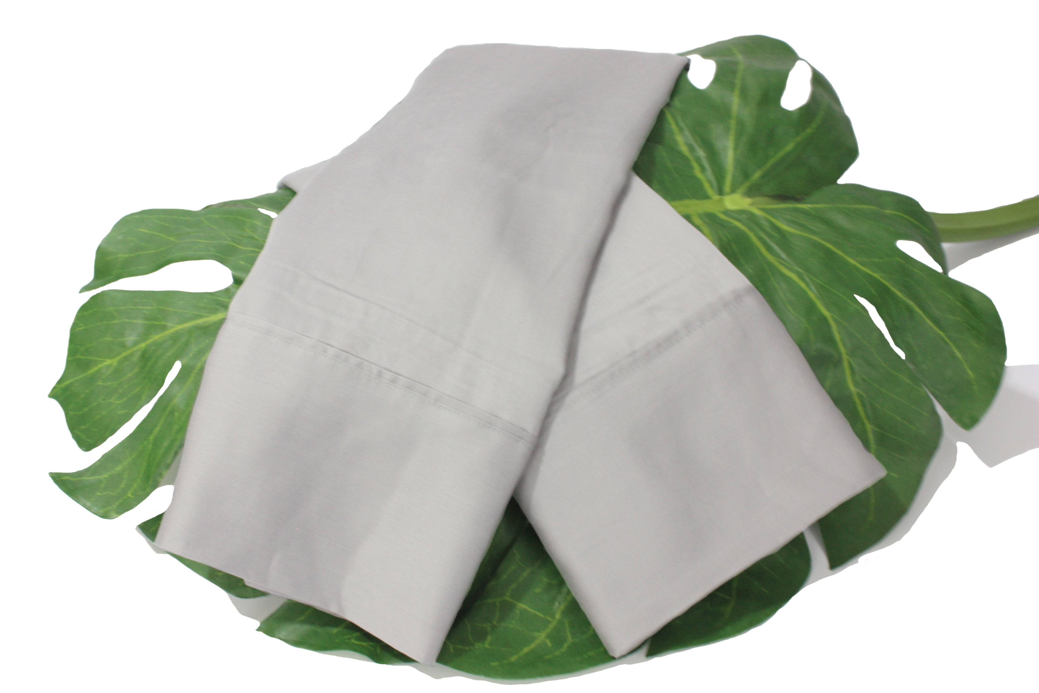 Harbor Mist Gray Natural Bamboo Pillowcase Set